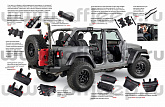 Сумка WARN для хранения треугольная на каркас Jeep Wrangler или багги Сумка WARN для хранения треугольная на каркас Jeep Wrangler или багги